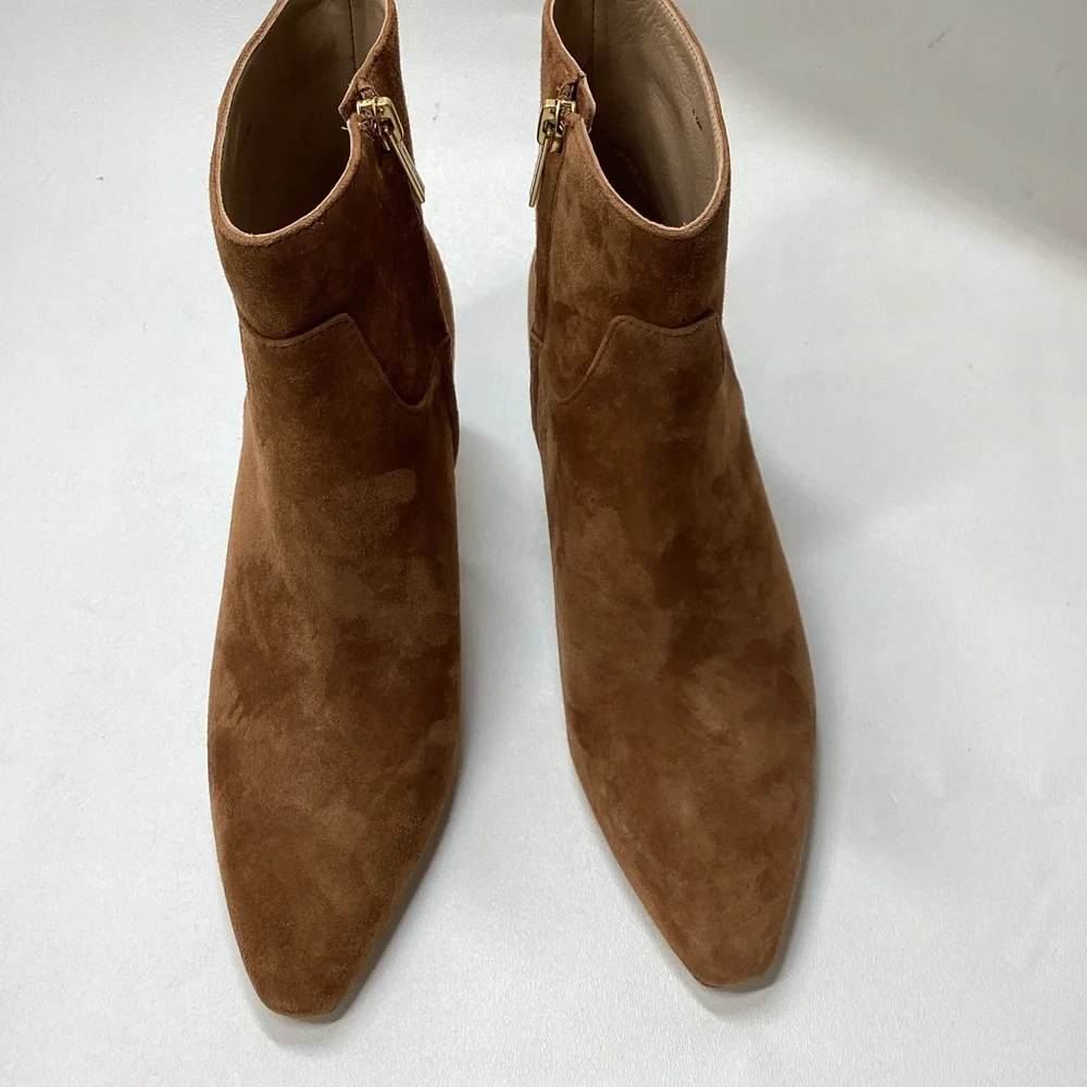 Veronica Beard Kelby Kitten Heel Boots In Brown Size 8.5